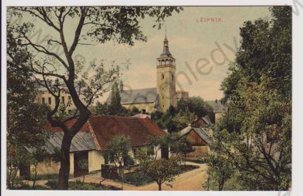  - Lipník nad Bečvou (Leipnik) - kostel a okolí, kolorovaná