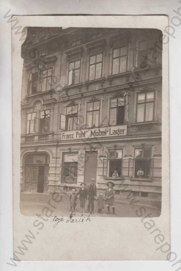  - Broumov (Braunau), obchod, Franz Pohl - Möbel Lager, soukromé foto
