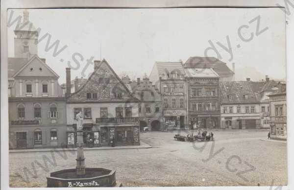  - Česká Kamenice (Böhmisch Kamnitz) - REAL FOTO  část náměstí, obchod, hostinec