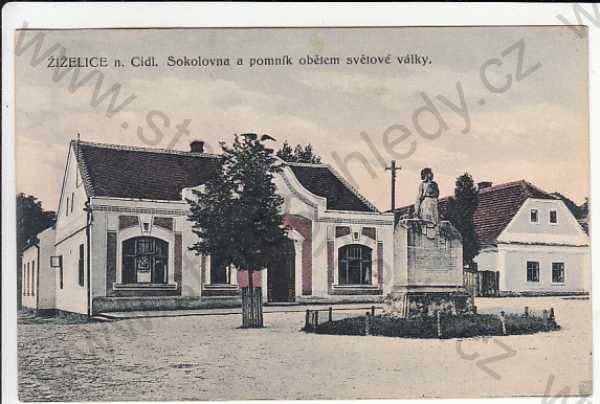  - Žiželice n. Cidl. SOKOLOVNA pomník obětem světové války foto G.JILOVSKÝ