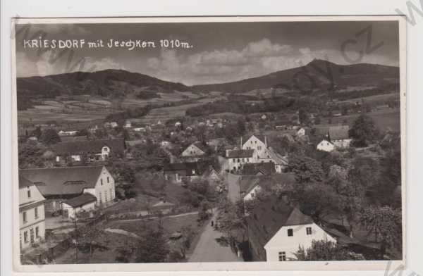  - Křižany (Kriesdorf) - celkový pohled, Ještěd, Liberec