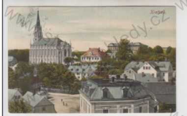  - Chrastava (Kratzau) - Liberec, kostel, chrám, kolorovaná