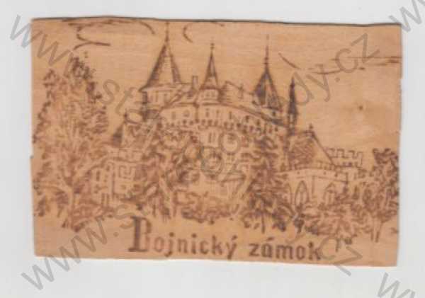  - Slovensko, Bojnice (Prievidza), Bojnický zámek, dřevěná, kresba