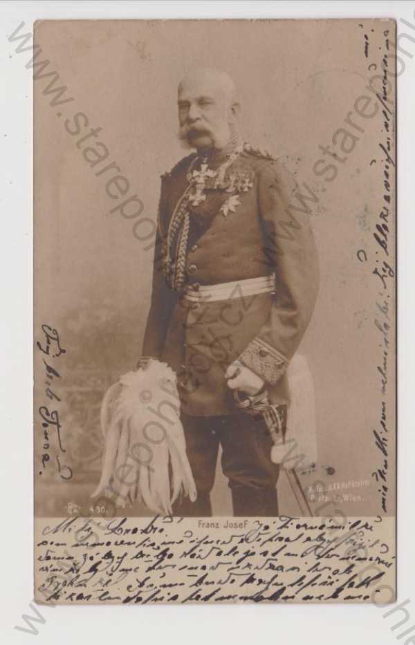  - císař František Josef I. - portrét, DA, real foto, v uniformě