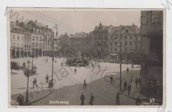  - Liberec (Reichenberg), náměstí, tramvaj, automobil