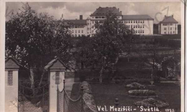  - Velké Meziříčí - Gross Meseritsch, dívčí škola Světlá (Žďár nad Sázavou), škola, foto Skopec - tlačené razítko