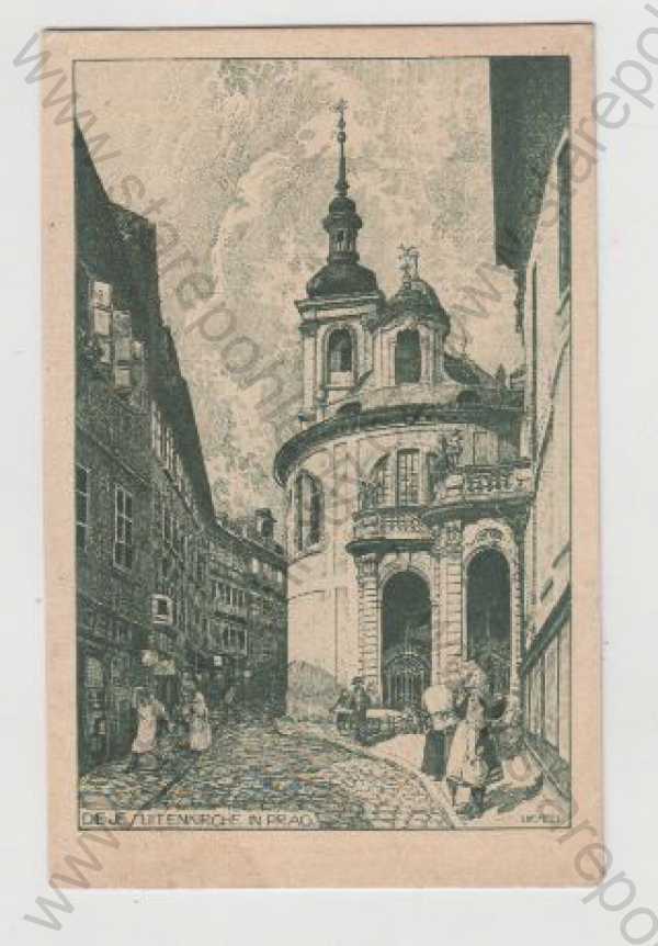  - Jezuitský kostel (Jesuitenkurche) - Praha 1, kresba
