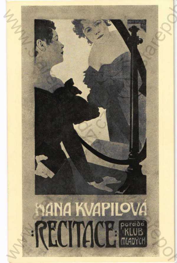  - Hana Kvapilová  A. Hofbauer plakát k recitacím 1899