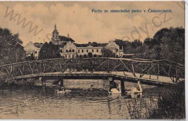  - Častolovice (Rychnov nad Kněžnou) zámek, park, most, labutě
