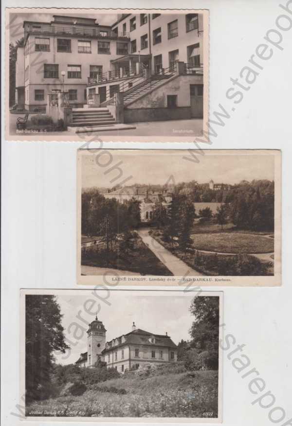  - 3x Lázně Darkov (Bad Darkau) - Karviná, sanatorium, lázeňský dvůr, zámek