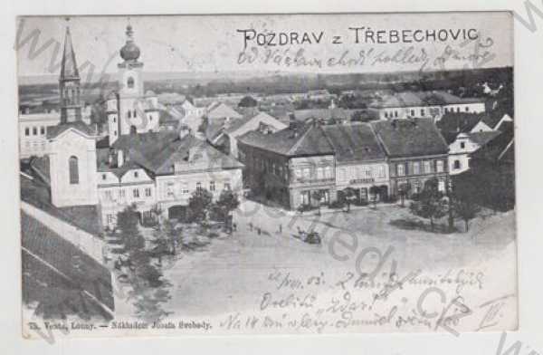  - Třebechovice (Hradec Králové), náměstí, kůň, kočár, DA