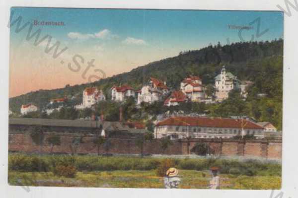  - Děčín (Bodenbach), částečný záběr města, vila, kolorovaná