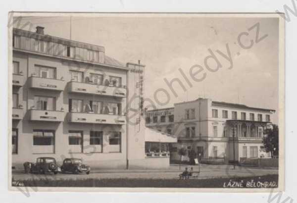  - Lázně Bělohrad (Jičín), automobil, hotel