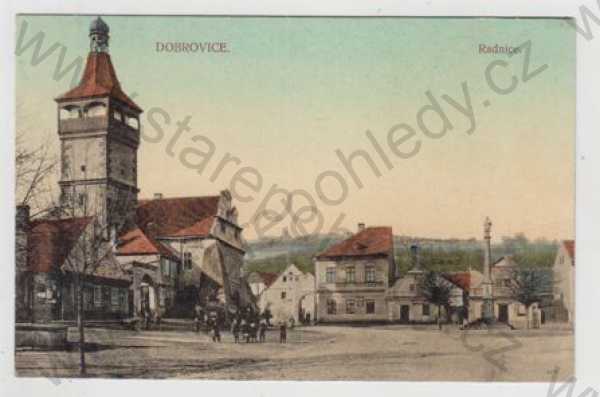  - Dobrovice (Mladá Boleslav), náměstí, radnice, kolorovaná