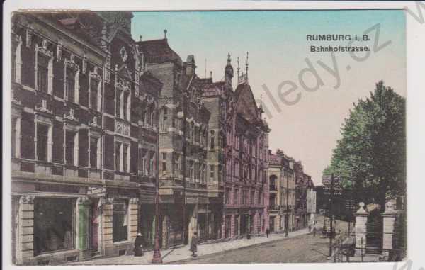  - Rumburk (Rumburg) - Nádražní ulice, kolorovaná