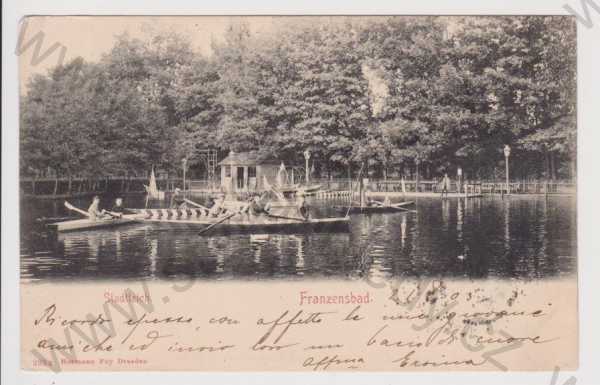  - Františkovy Lázně (Franzensbad) - jezero, loďka, DA