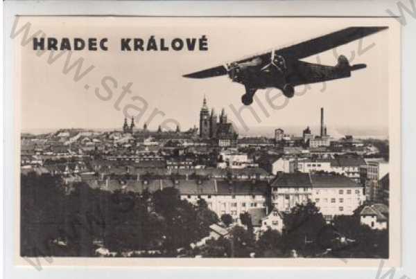  - Hradec Králové, celkový pohled, letadlo, Grafo Čuda Holice
