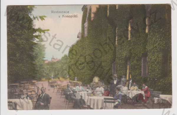  - Konopiště - restaurace, kolorovaná