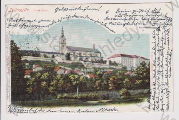  - Litoměřice (Leitmeritz) - kostel, a okolí, koláž, kolorovaná, DA