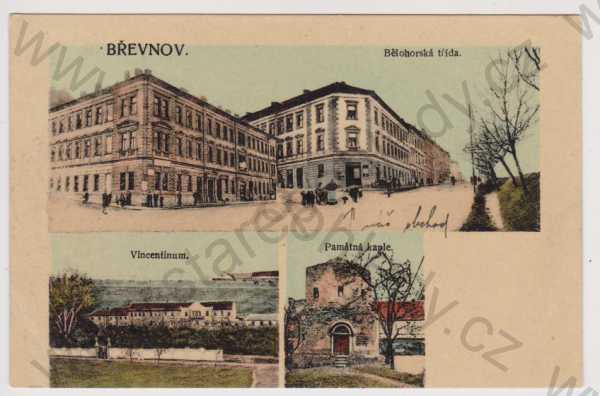  - Praha - Břevnov - Bělohorská třída, Vincentinum, památná kaple, kolorovaná