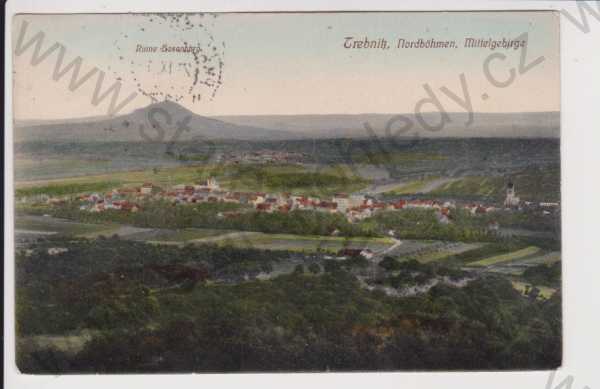  - Třebenice (Trebnitz) - celkový pohled, Hazmburk, kolorovaná