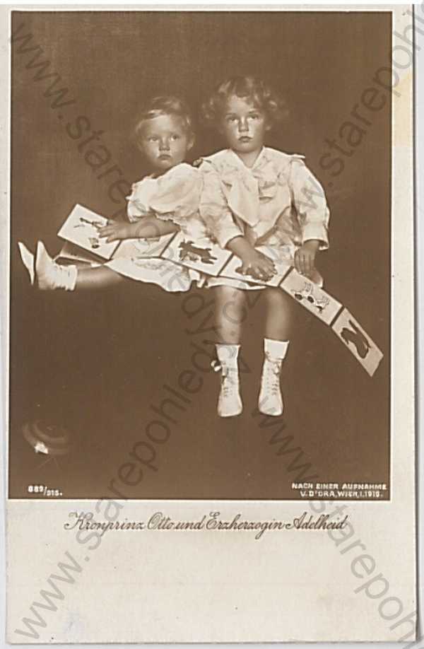  - Skupinový portrét děti: korunní princ Otto a arcivévodkyně Adelheid