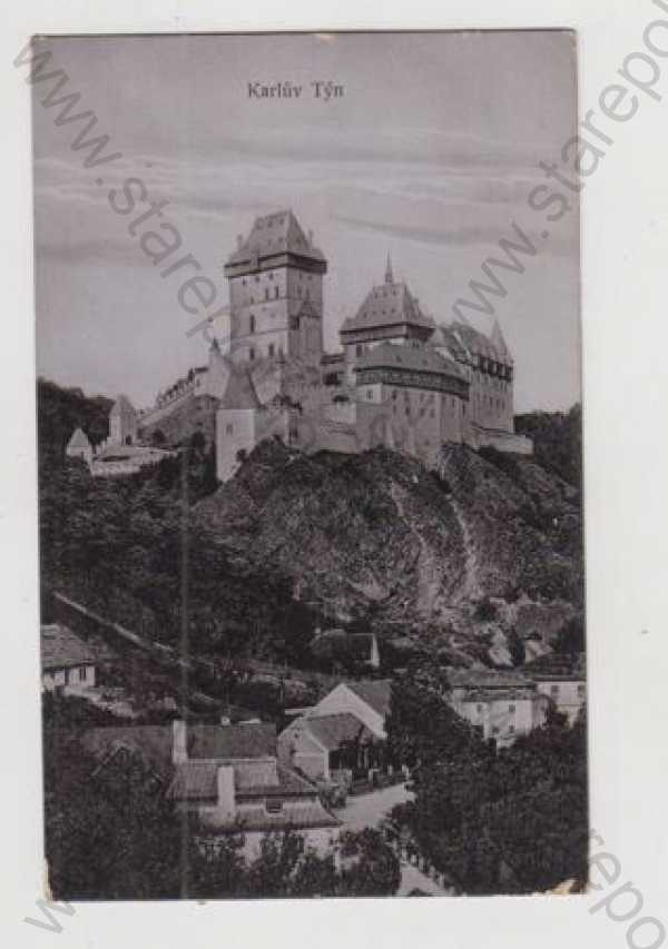  - Karlův Týn (Beroun), Karlštejn, hrad, částečný záběr města