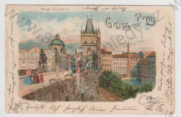  - Praha 1, Karlův most, kolorovaná, DA