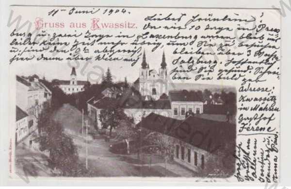  - Kvasice (Kwassitz) - Kroměříž, kostel, částečný záběr města, DA
