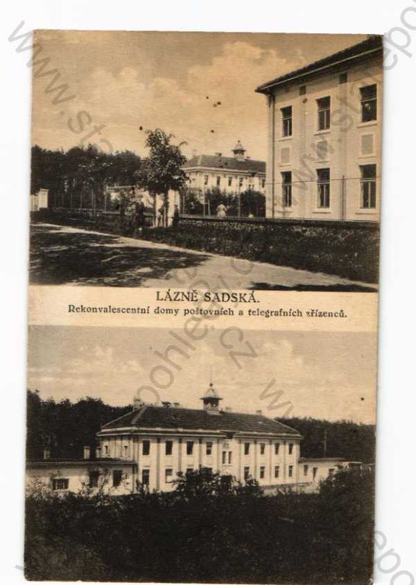  - Sadská Nymburk lázně, koláž dva záběry rekonvalescenční domy poštovních a telegrafních zřízenců 