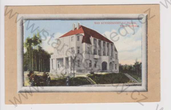  - Lázně Kundratice (Bad Kunnersdorf) - lázeňský dům, koláž, kolorovaná