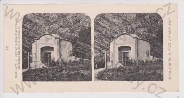  - Svatojánské Proudy - Zlíchov románská kaplička - Nakladatel B. Kočí v Praze 1907, rozměr 17,5 x 9 cm