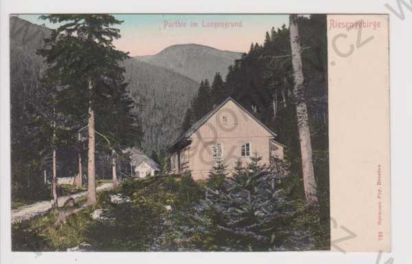  - Krkonoše (Riesengebirge) - Langengrund, kolorovaná, DA