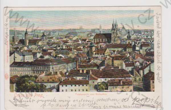  - Praha - celkový pohled (Belveder), kolorovaná, DA