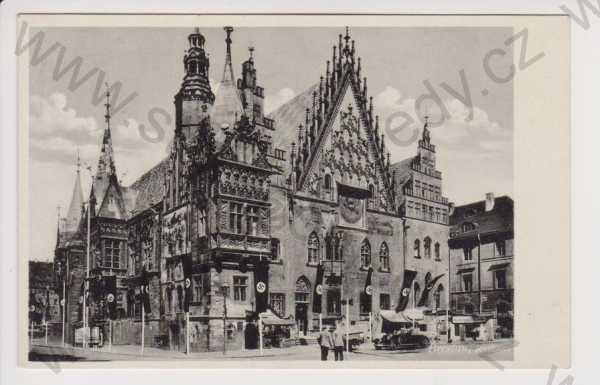  - Polsko - Wroclaw / Breslau - radnice, nacistická výzdoba, auto