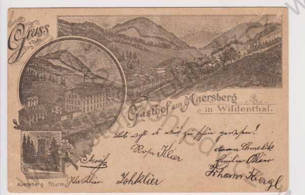  - Německo Vorläufer - Auersberg in Wildenthal,Erzgebirge/Vogtland  více záběrů, koláž, DA, litografie