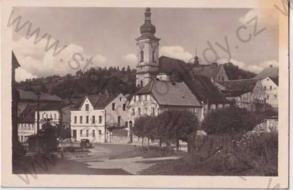  - Bečov nad Teplou (Karlovy Vary - Karlsbad) pohled na domy, kostel