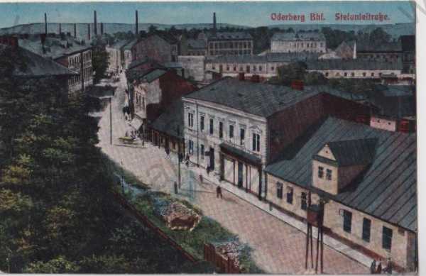  - Nový Bohumín - Neu Oderberg (Karviná), Stefanienstraße, litografie, kolorovaná