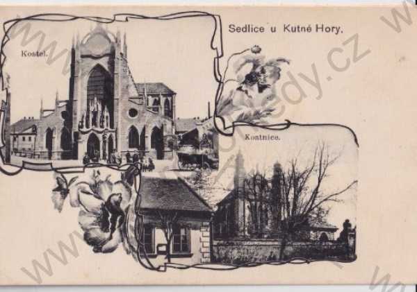  - Sedlec (Kutná Hora), koláž: kostel, kostnice