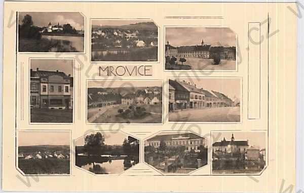  - Mirovice - Mirowitz (Písek), více záběrů: celkové pohledy, náměstí, ulice, zámek