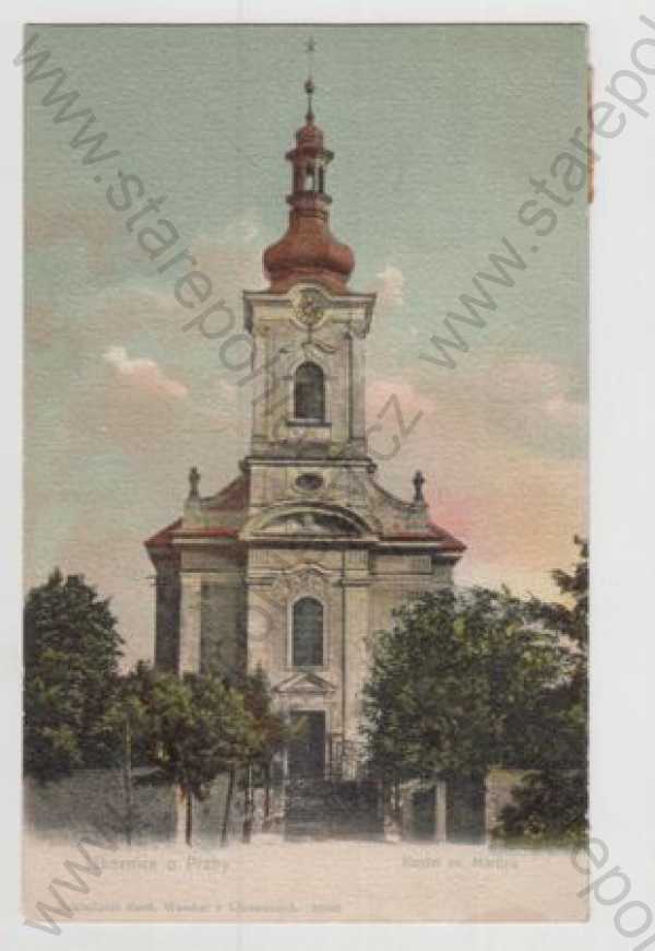  - Líbeznice (Praha - východ), kostel, kolorovaná, DA