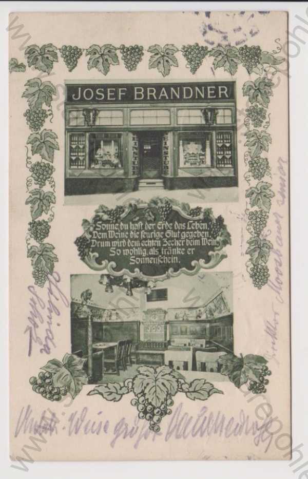  - Cheb (Eger) - reklama Josef Brandner víno, koláž