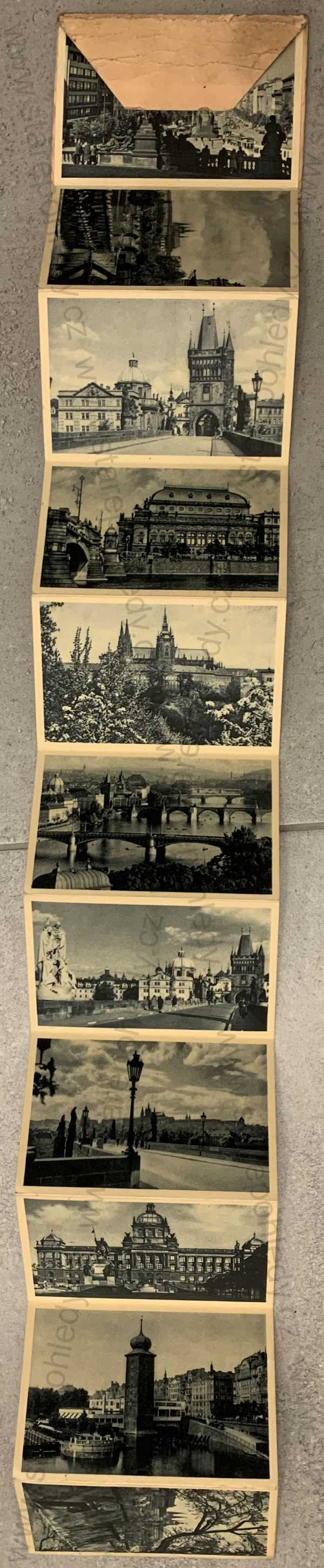  - 11x Praha, leporelo, Hradčany, Mánes, Karlův most, Chrám sv, Víta, J. Míšek  