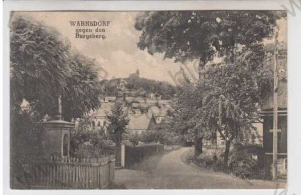 - Varnsdorf (Warnsdorf) - Děčín, pohled ulicí, částečný záběr města