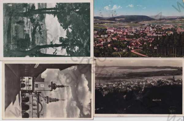  - 4x pohlednice: Ústí nad Orlicí, celkový pohled, náměstí
