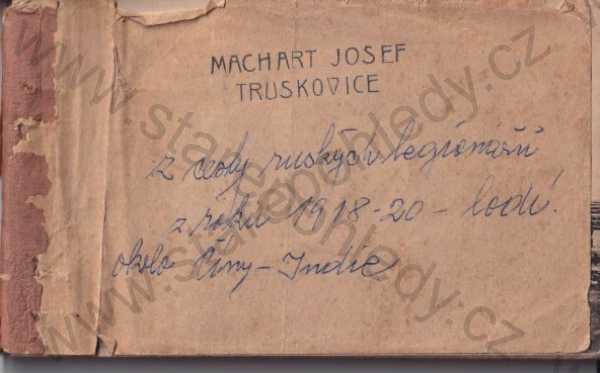  - Z cesty ruských legionářů z roku 1918-20 lodí okolo Číny a Indie, Machart Josef, Truskovice (24 ks pohlednic, trhací knížka)