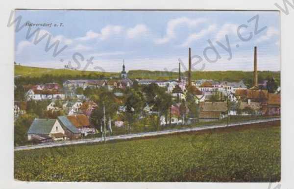  - Jindřichovice pod Smrkem (Heinersdorf) - Liberec, celkový pohled, kolorovaná