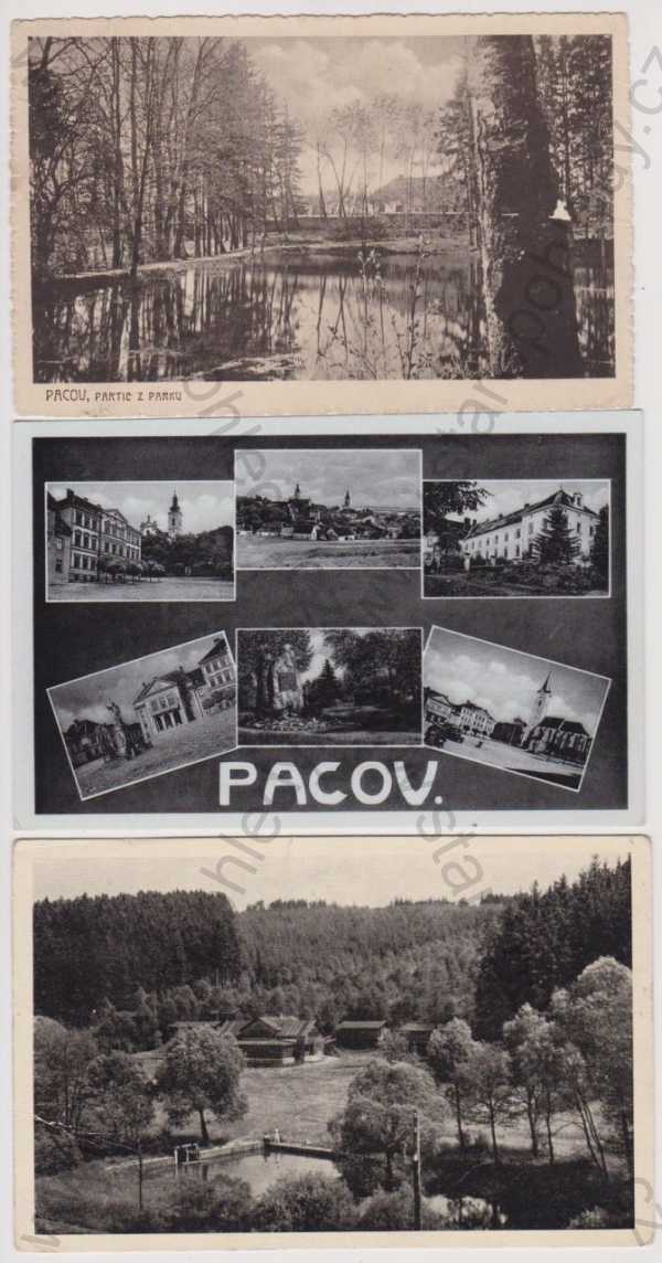  - Pacov - 3 ks - letní tábor Studentského zdravotního ústavu, park, více záběrů