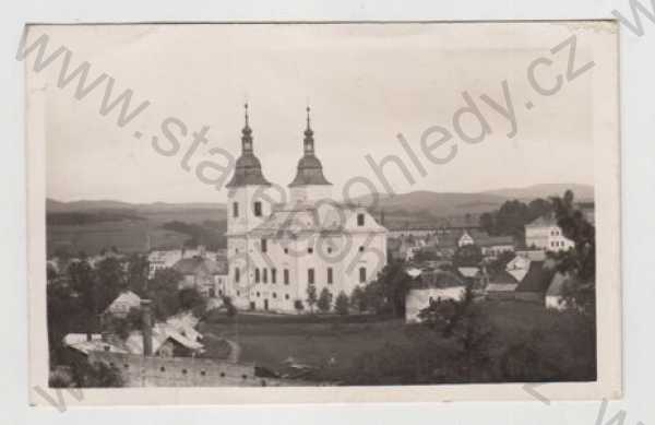  - Žamberk (Senftenberg) - Ústí nad Orlicí, kostel, částečný záběr města