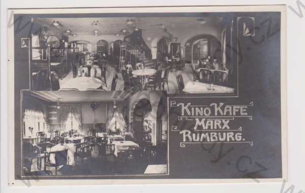 - Rumburk (Rumburg) - Kino Kafe Marx - interiér, koláž